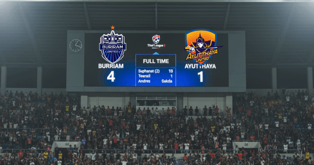 ปราสาทสายฟ้า_ ยังแกร่ง! บุรีรัมย์ บุกอัด อยุธยา 4-1 ยึดจ่าฝูงไทยลีก